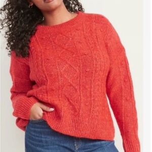 Red Cable Knit Sweater
